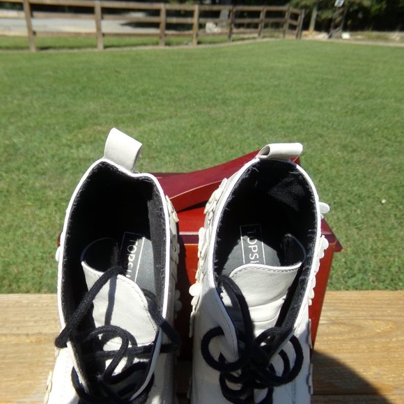 RARE Girls Women’s Topshop KIWI Flower Combat Boot, Leather Ladies 5.5 SEE DESC - Picture 4 of 7